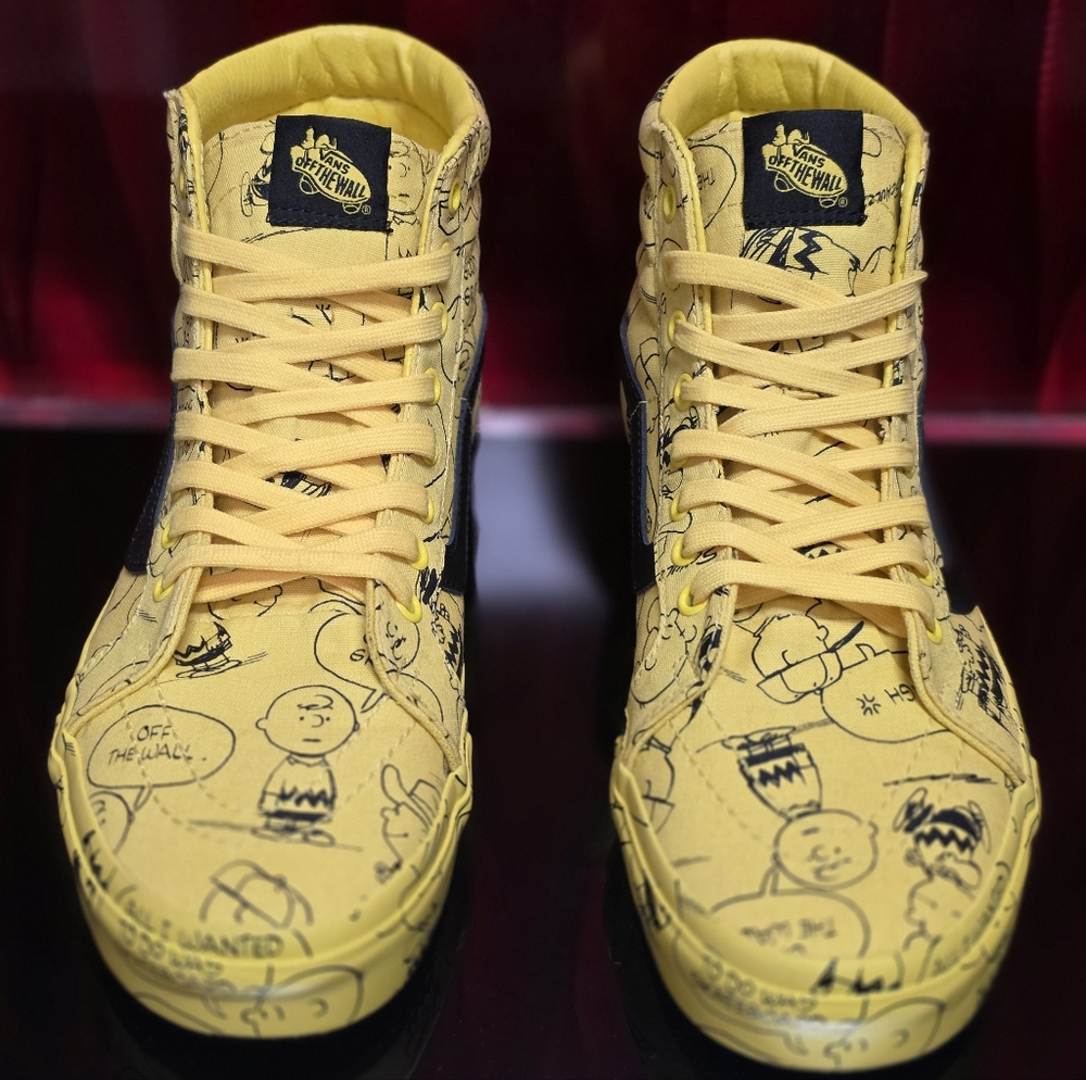 Vans x Peanuts SK8 Hi Reissue Charlie Brown Yellow Men’s 12 Women's 13.5 - Picture 2 of 11